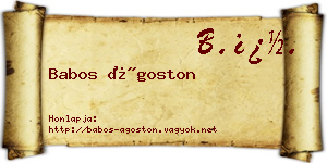 Babos Ágoston névjegykártya